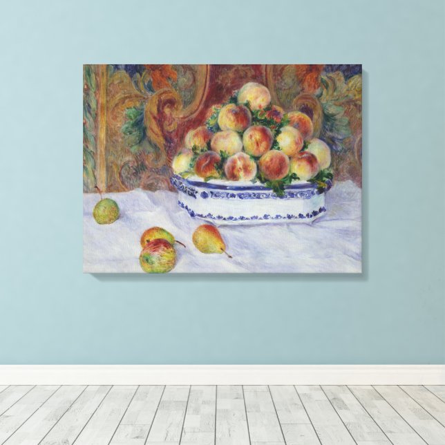 Renoir Still Life with Peaches Canvas Print (Insitu(Wood Floor))