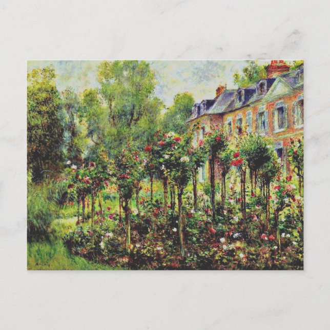 Renoir - The Rose Garden at Wargemont-1879 Postcard (Front)