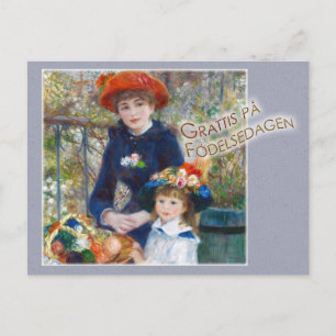 Renoir Två systrar CC0399 Födelsdagskort Postcard