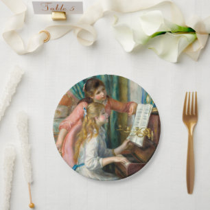 Renoir Two Girls at the Piano Print Music Fine Art Paper Plate