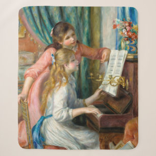 Renoir Two Girls at the Piano Print Music Fine Art Sherpa Blanket