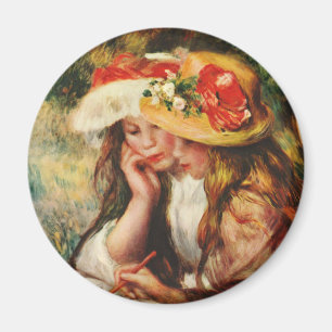 Renoir Two Girls Reading in the Garden Magnet