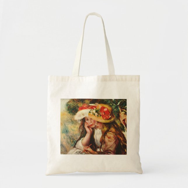 Renoir Two Girls Reading in the Garden Tote Bag (Front)