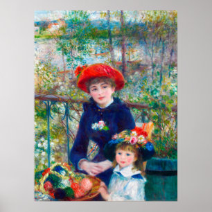 Renoir Two Sisters Fine Art Painting Restored Poster