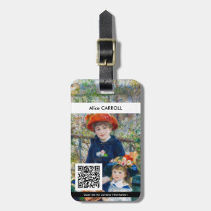 Renoir - Two sisters on the Terrace - QR Code Luggage Tag