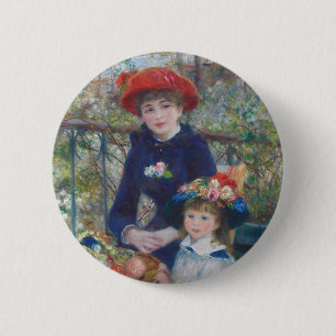 Renoir Two Sisters Terrace French Impressionism  6 Cm Round Badge