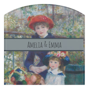 Renoir Two Sisters Terrace French Impressionism  Door Sign