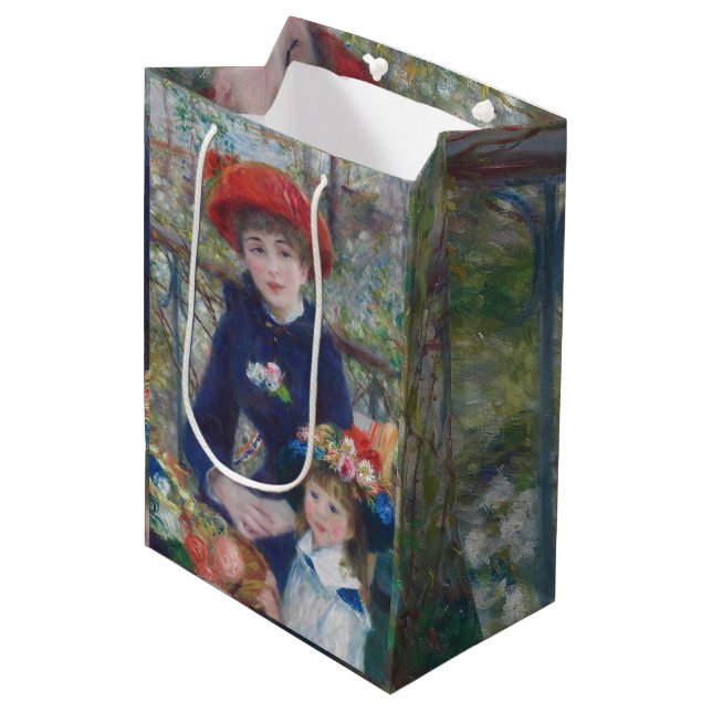 Renoir Two Sisters Terrace French Impressionism  Medium Gift Bag (Front Angled)