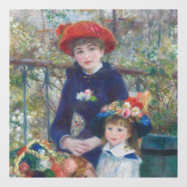 Renoir Two Sisters Terrace French Impressionism  Window Cling (Sheet)