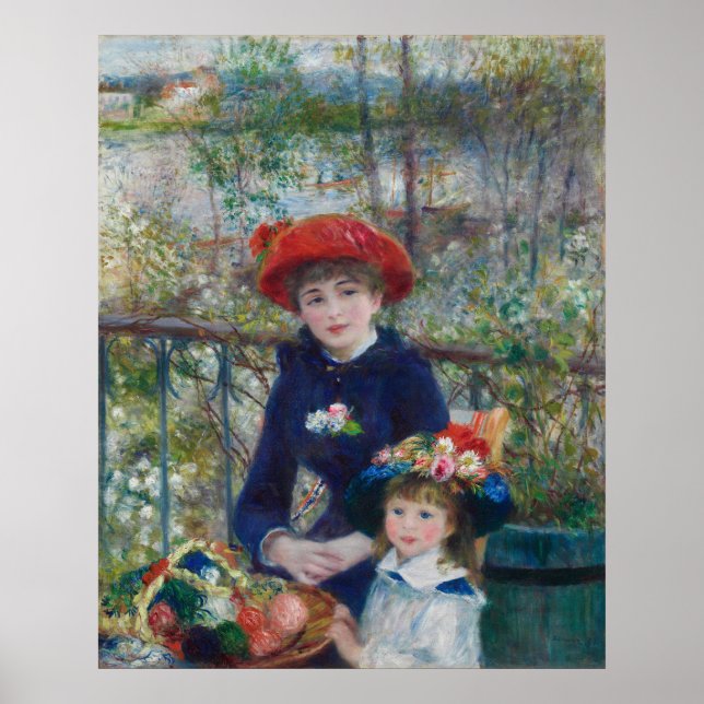 Renoir Two Sisters Terrace Impressionism Painting Poster (Front)