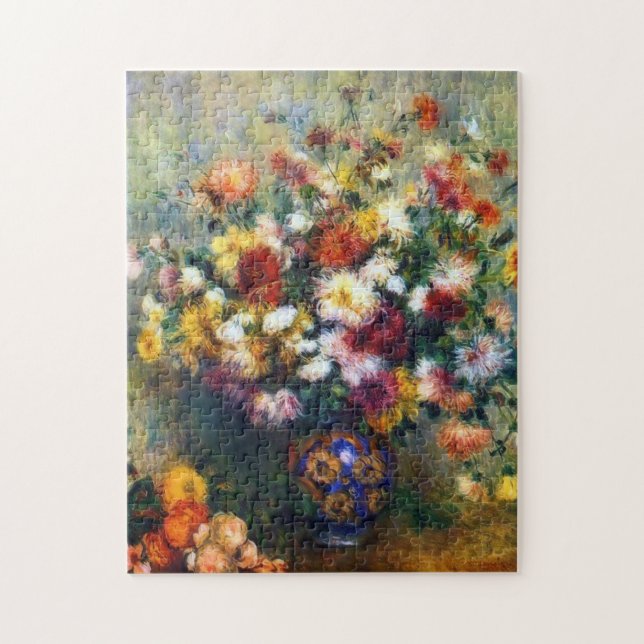 Renoir Vase of Chrysanthemums Fine Art Jigsaw Puzzle (Vertical)