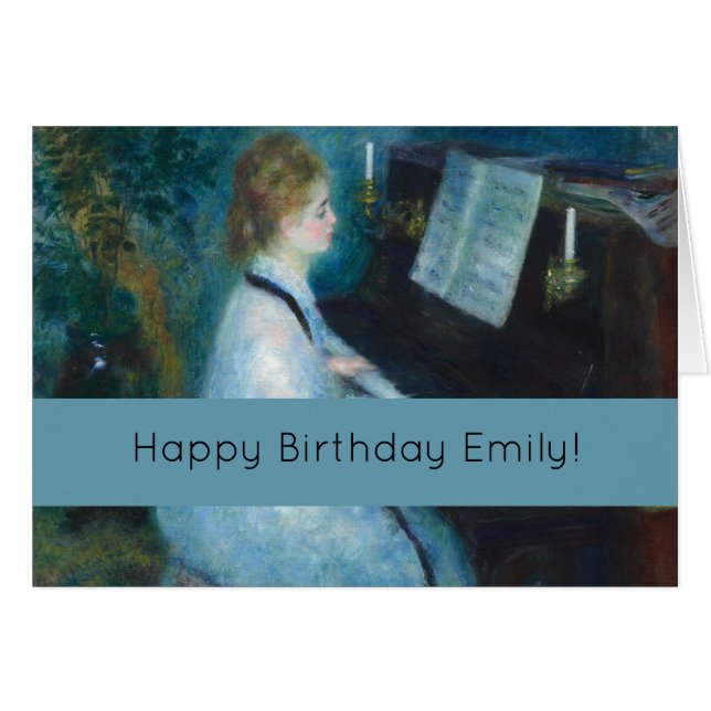 Renoir Woman at the Piano Vintage Impressionist  (Front Horizontal)