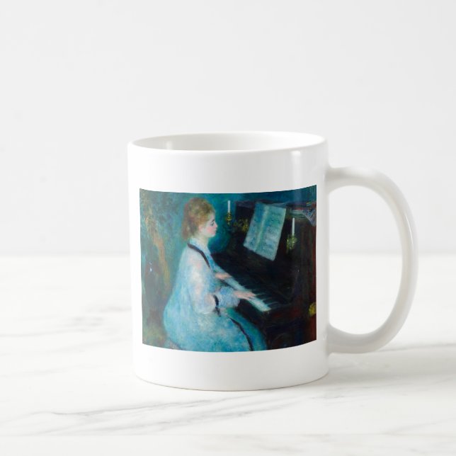 Renoir Woman at the Piano Vintage Impressionist  Coffee Mug (Right)