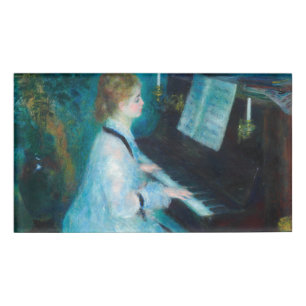 Renoir Woman at the Piano Vintage Impressionist Name Tag