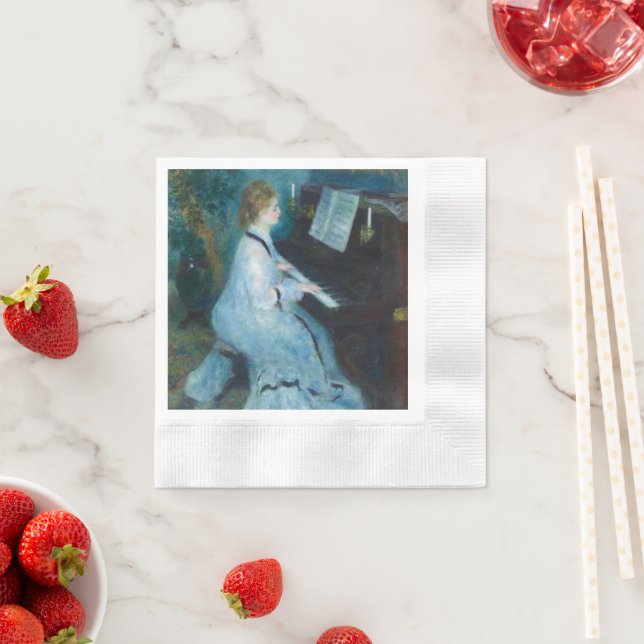 Renoir Woman at the Piano Vintage Impressionist  Napkin (Insitu)