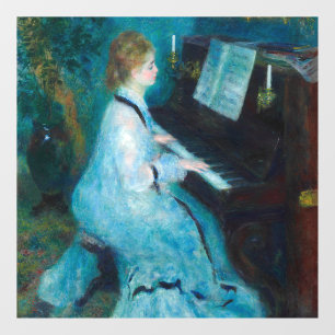 Renoir Woman at the Piano Vintage Impressionist Window Cling