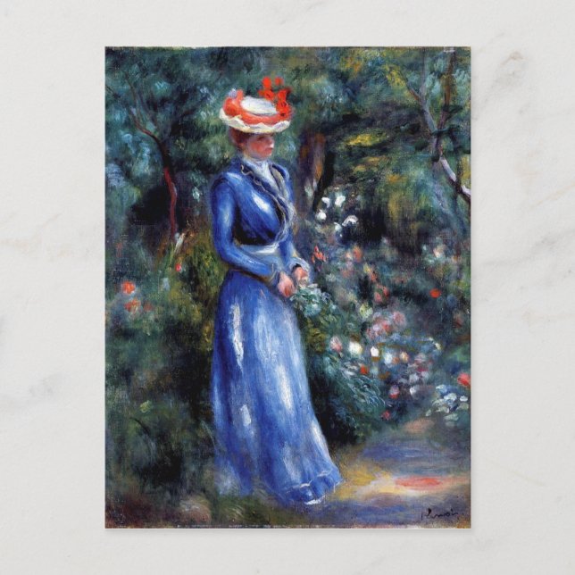 Renoir - Woman in a Blue Dress Postcard (Front)