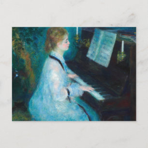 Renoir Woman Piano Music Musician Postcard