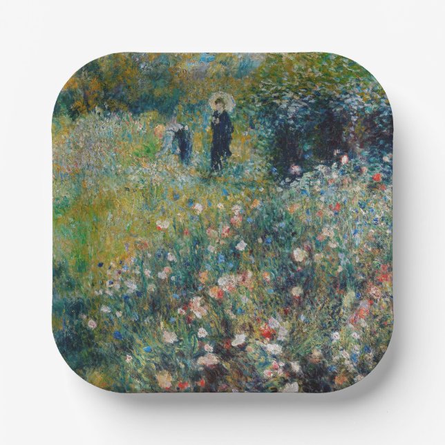 Renoir - Woman with a Parasol in a Garden Paper Plate (Front)