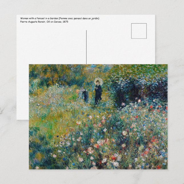 Renoir - Woman with a Parasol in a Garden Postcard (Front/Back)