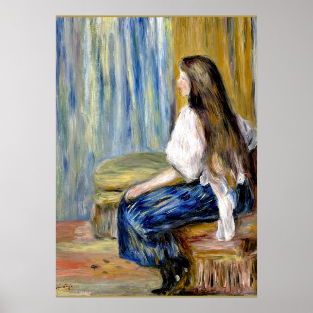Renoir - Woman with Long Hair, fine art Poster (Front)