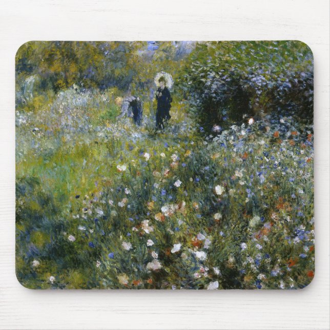 Renoir Woman with Parasol in Garden Fine Art Mouse Mat (Front)