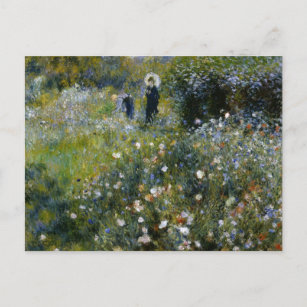 Renoir Woman with Parasol in Garden Postcard