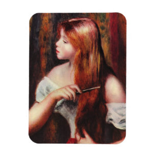 Renoir Young Girl Combing Her Hair Magnet