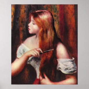 Renoir Young Girl Combing Her Hair Poster