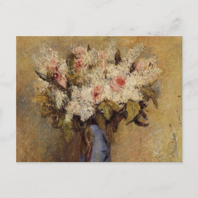 Renoir's A Vase of Lilacs and Roses Postcard (Front)