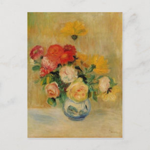 Renoir's A Vase of Roses and Dahlias Postcard