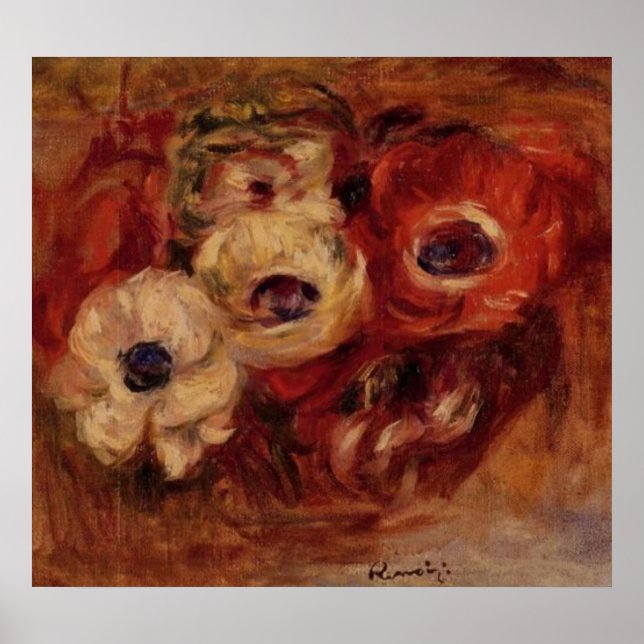 Renoir's Anemones Still Life Poster (Front)