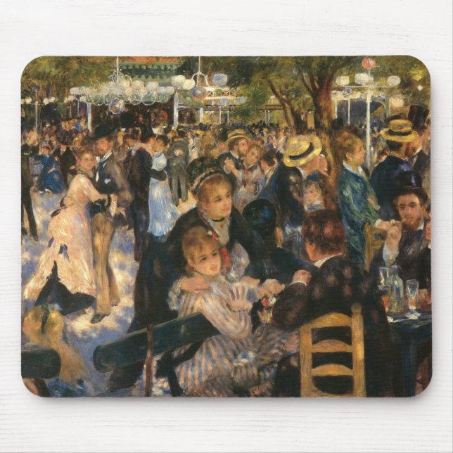 Renoir's Bal du   de la Galette (1876) Mouse Mat (Front)