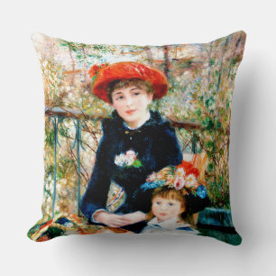 Renoir's Charming 'Two Sisters' Throw Pillow