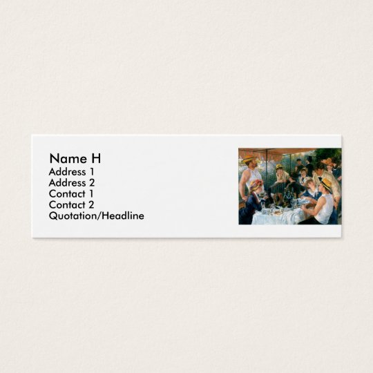 Renoir's Luncheon of the Boating Party (1881) Mini Business Card