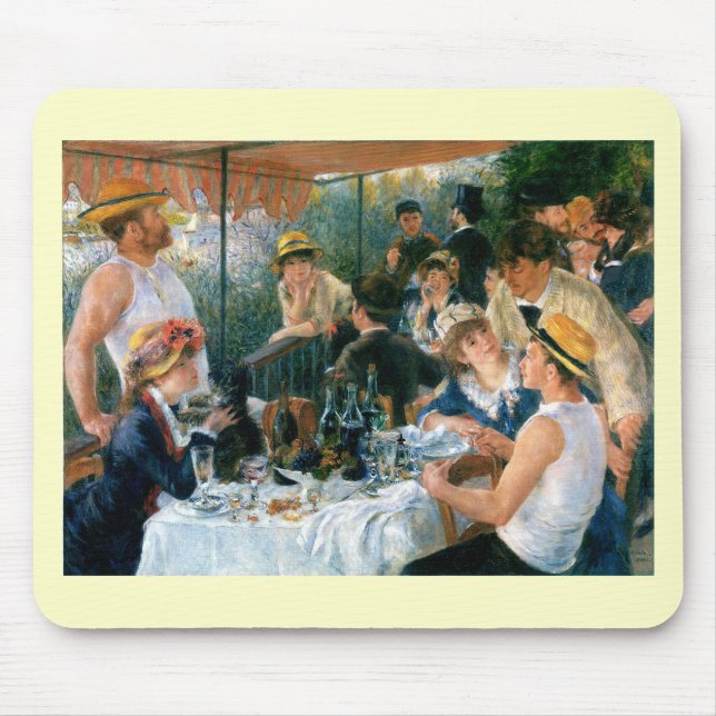 Renoir's Luncheon of the Boating Party (1881) Mouse Mat (Front)