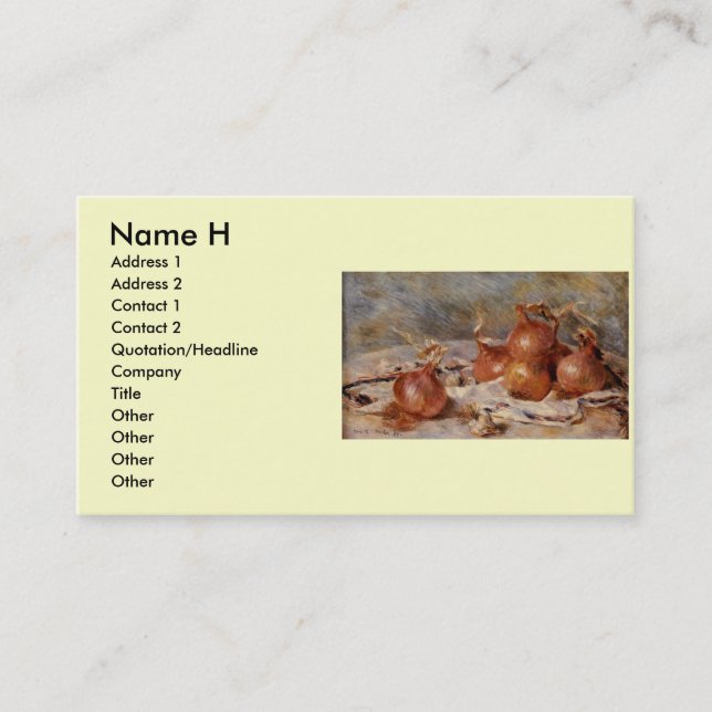 Renoir's Still Life with Onions (1881) Business Card (Front)
