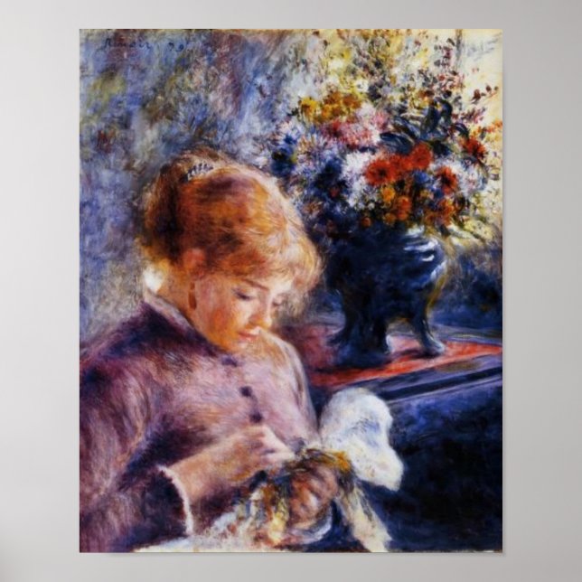Renoir's Young Woman Sewing Poster (Front)