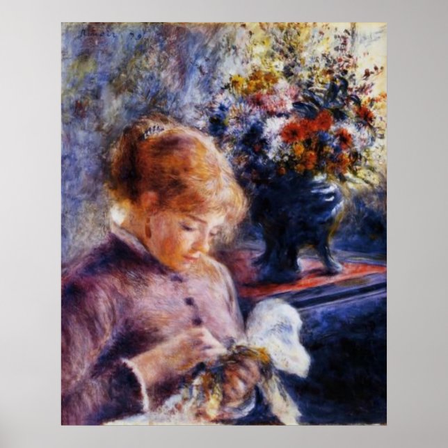 Renoir's Young Woman Sewing Poster (Front)