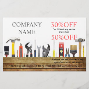 Renovation Tools Handyman Carpentry Construction Flyer