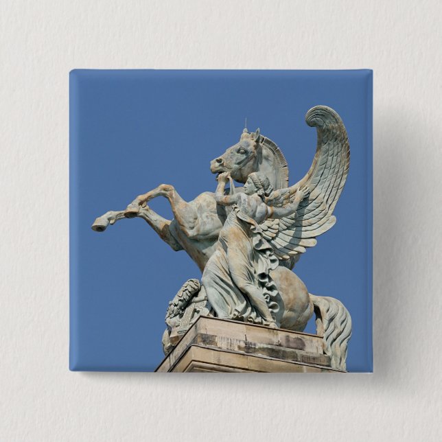 Renown Holding Back Pegasus 15 Cm Square Badge (Front)