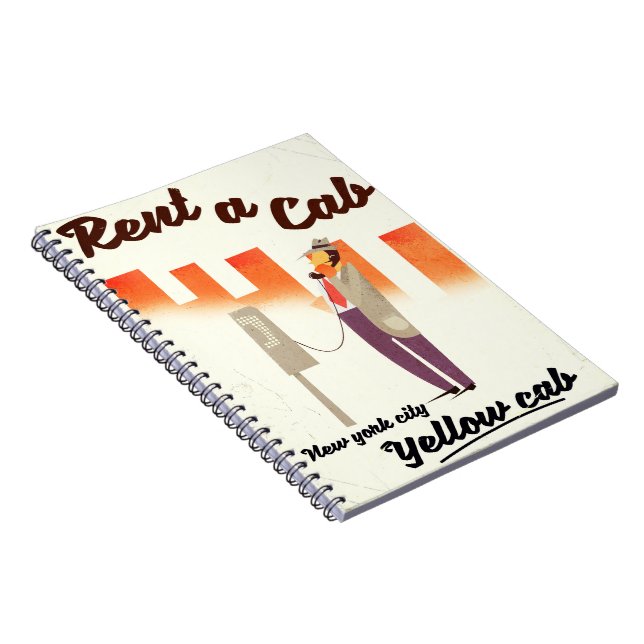 Rent a Cab! NYC Yellow cab poster Notebook (Right Side)