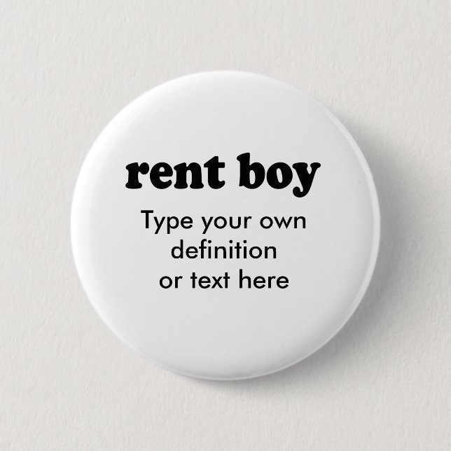 RENT BOY 6 CM ROUND BADGE (Front)