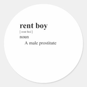 RENT BOY CLASSIC ROUND STICKER