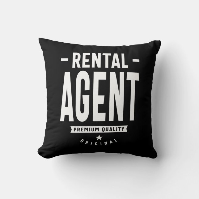 Rental Agent Job Title Gift Cushion (Front)