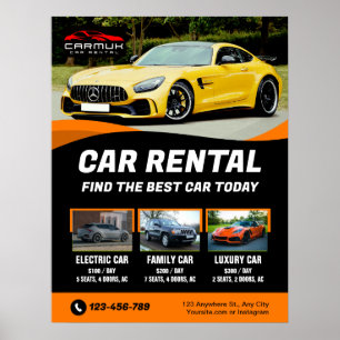 Rental Car Premium Professional Modern Poster