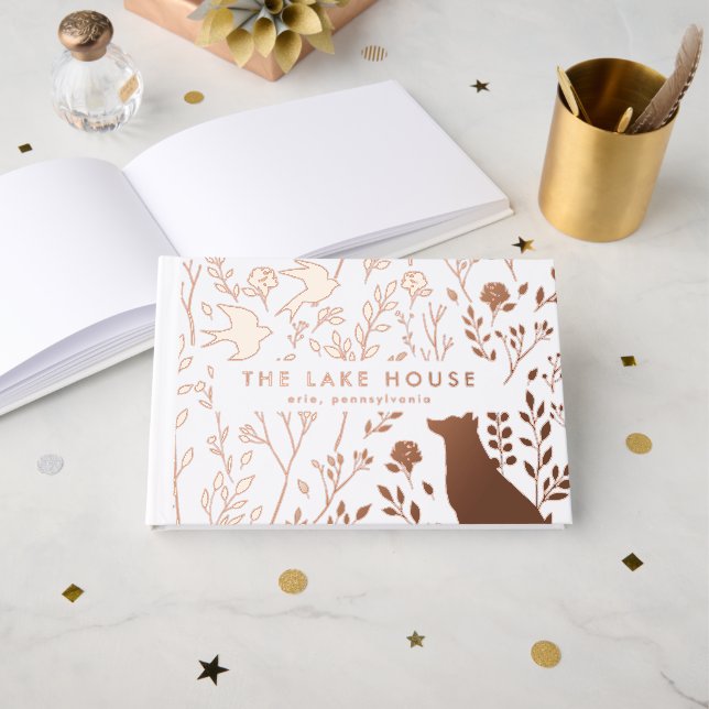 Rental Home Lake Cabin Welcome Guest Book (Front Open)