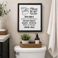 Rental Property Bathroom Do Not Flush Sign