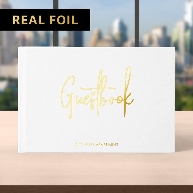 Rental Property Modern Script Minimalist Guest Book (Creator Uploaded)