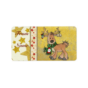 Rentier Rechteckiger Aufkleber Label